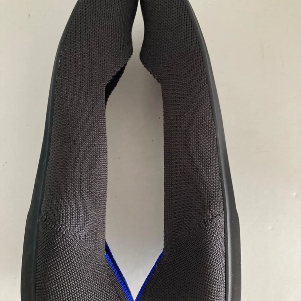 Rothy's Women Shoes The Flat Slip-On Round Toe Classic Black Ballet Flat 8 EUC